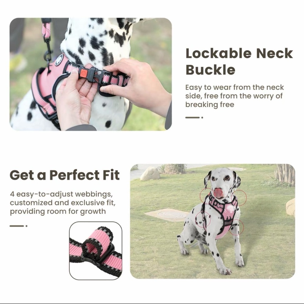 CLEAR OUT SALE! NWOT Plaid Padded Dog Harness with Matching Rope Leash Size L - Picture 9 of 17
